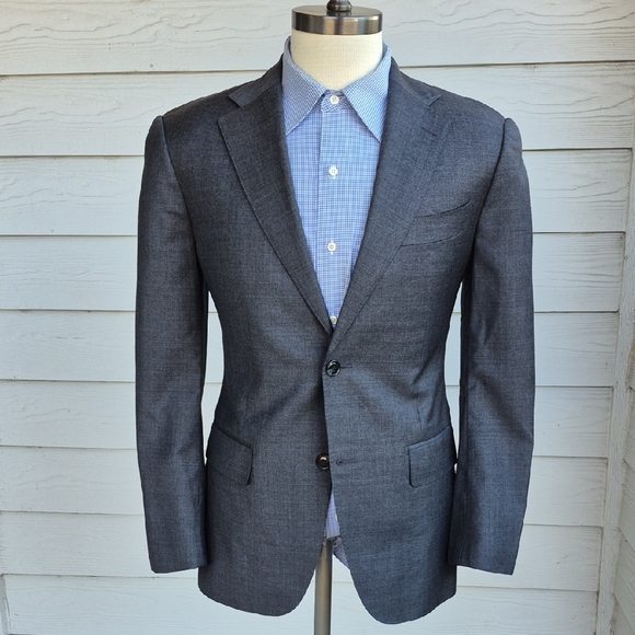 SUITSUPPLY Napoli Solid Grey Super 110s Wool Sz 38 R Sport Coat Blazer